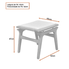 Banco Espaço Gourmet Mia 45cm Madeira Maciça | Linho Cinza Cl